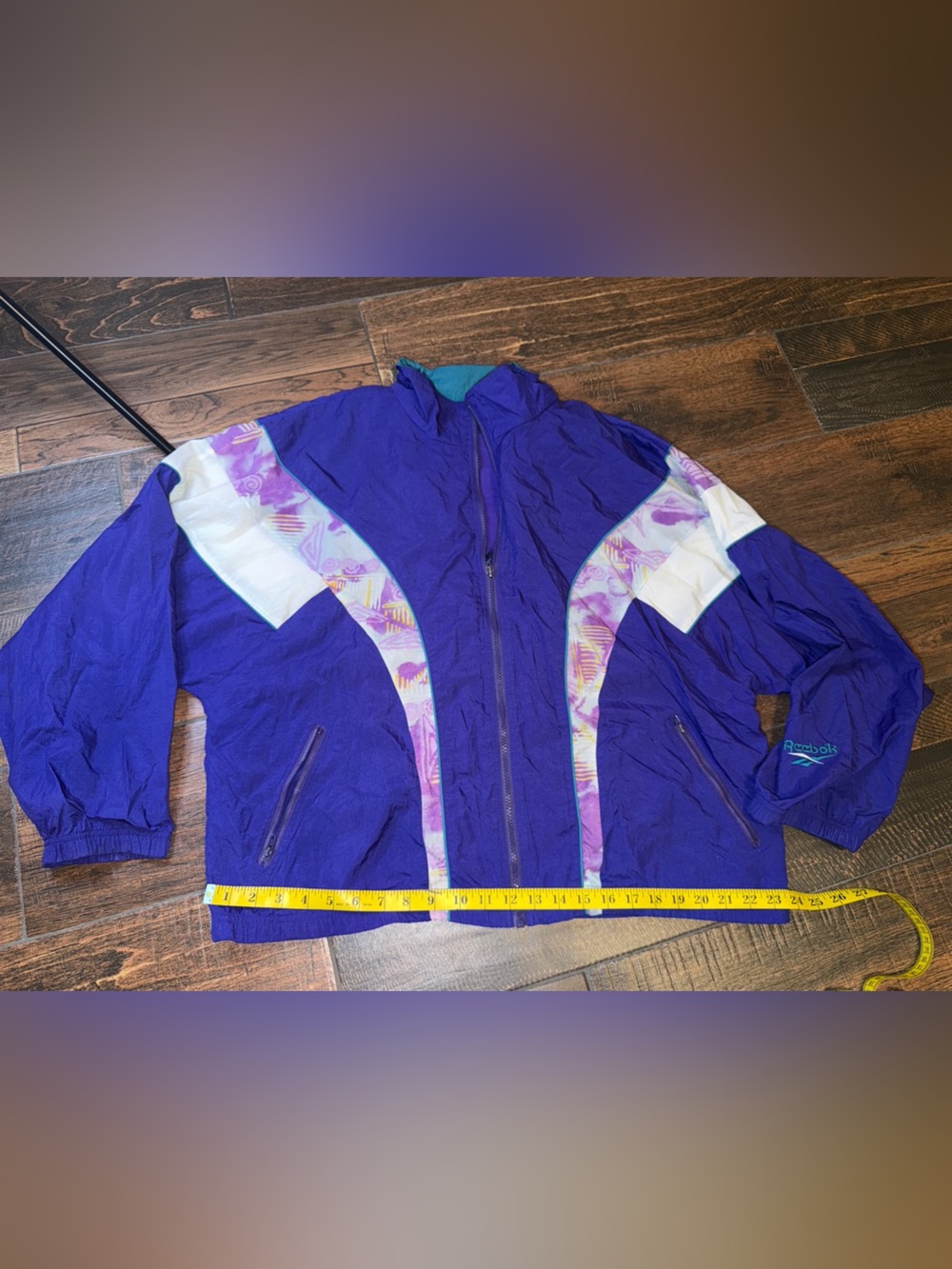 Vintage Reebok Purple Jacket with Teal Collar Lining